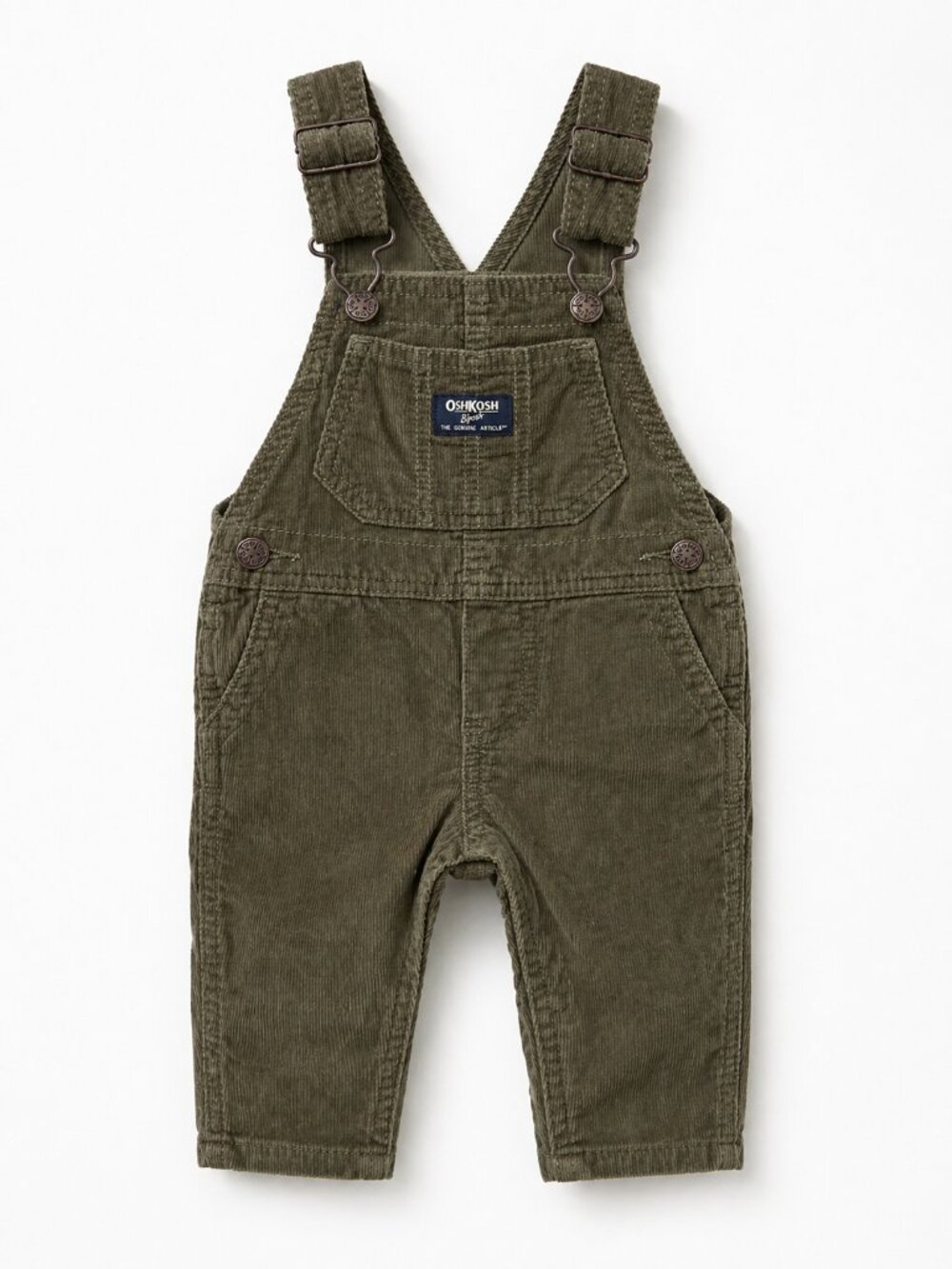 NWT OshKosh B’gosh Army Green Corduroy Overalls 12M Baby Boy Fall